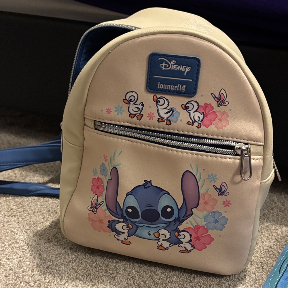 Loungefly Disney Cream and Blue Kids Backpack